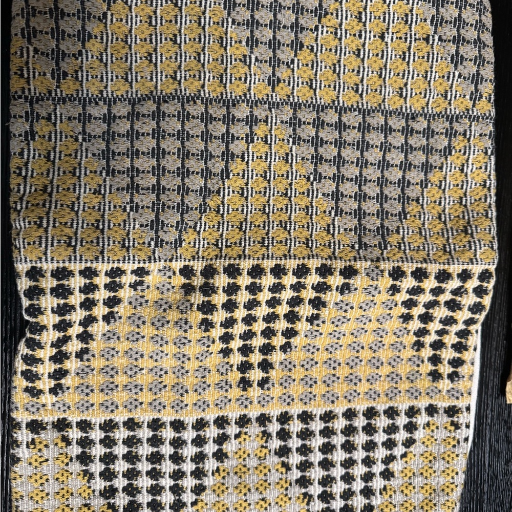 West Elm Yellow and Black Geometric Accent Pillow
